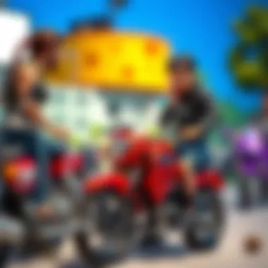 Parents discussing motorcycle options for their child