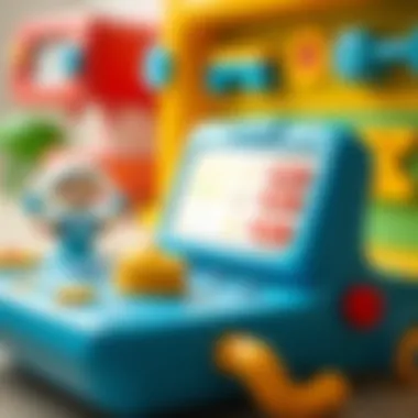 Close-up of the educational features of the Akedo toy set, highlighting its design