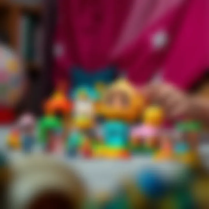 A vibrant Akedo toy set displayed creatively to engage children