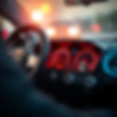 Close-up of a toy car's control panel