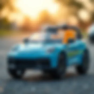 Safety features of a toy car highlighted