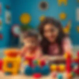 An engaging scene of a mother and child playing educational games together