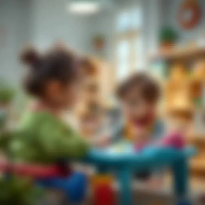 A calm environment where a mother teaches her child through a structured game