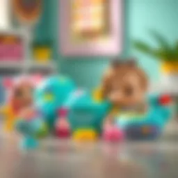 A colorful set of Baby Alive Rainbow Spa toys showcasing creative play.