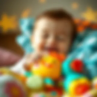 Joyful Baby Napping with Babyjem Happy baby using Babyjem teething sleep companion during nap time