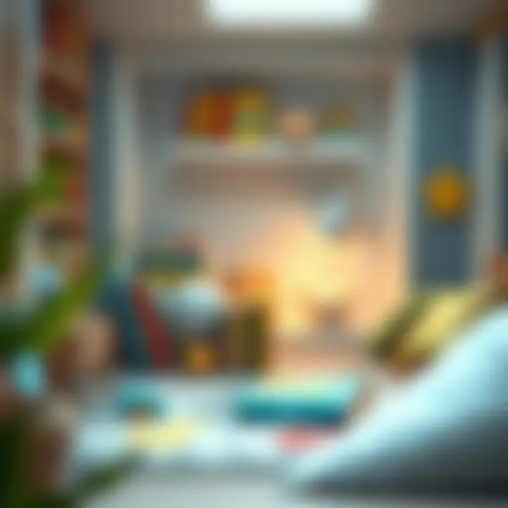 A cozy reading nook for babies with an array of books