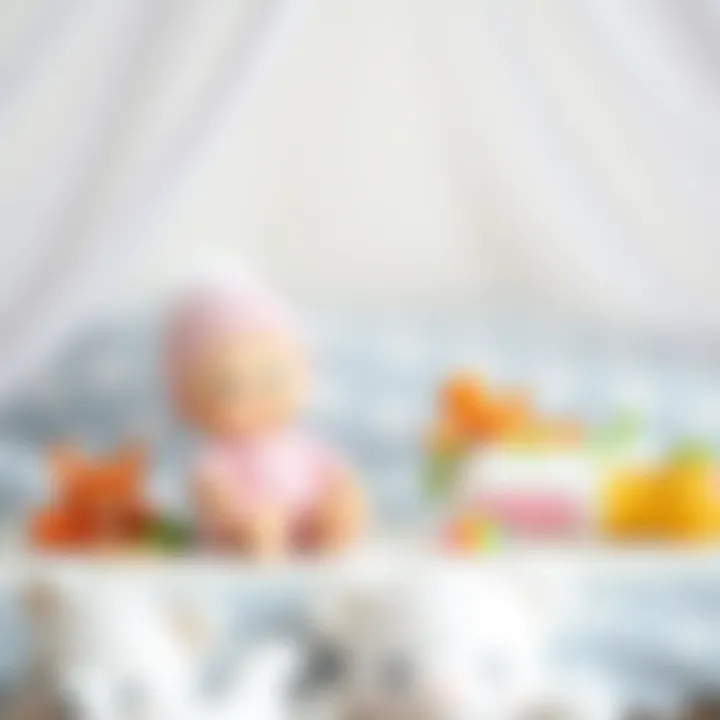 Illustrative pages of a soft book designed for infants