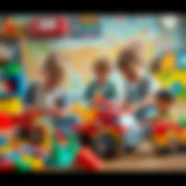 Engaging Playtime with Beyaz Toros Toys Children playing with Beyaz Toros toys, showcasing creativity and joy