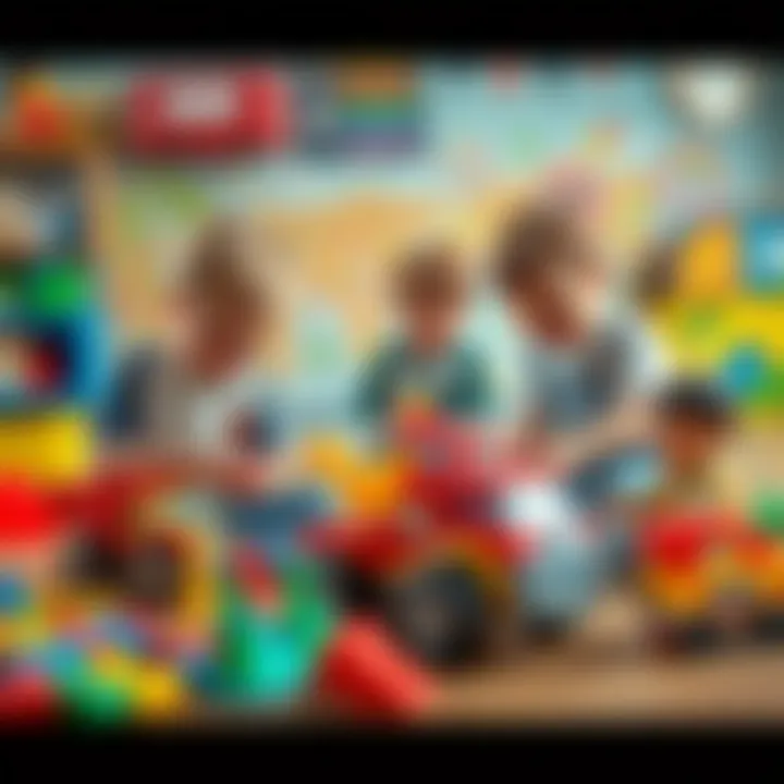 Engaging Playtime with Beyaz Toros Toys Children playing with Beyaz Toros toys, showcasing creativity and joy