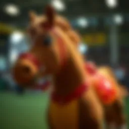 A large toy horse designed for children