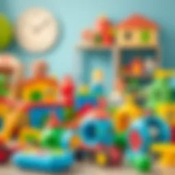 Colorful array of educational toys