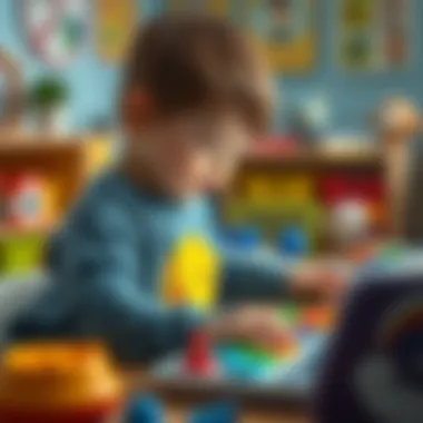 Child engaging with interactive learning tools