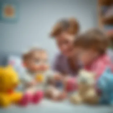 A parent and child playing together with Cry Babies toys.