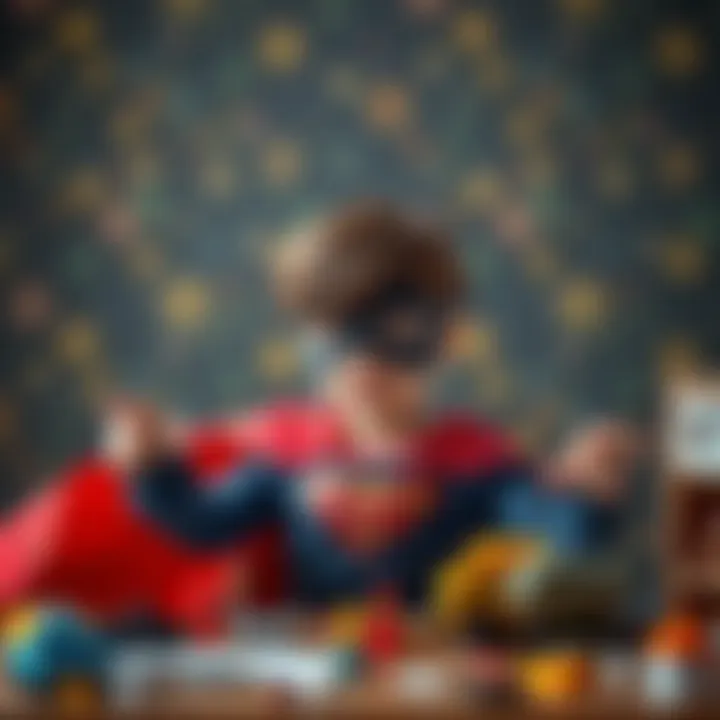 The Power of Imagination in Superhero Storytelling An imaginative child creating a superhero character