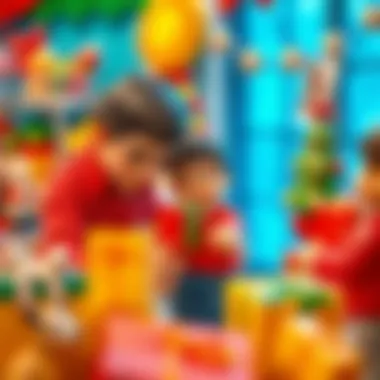 A thoughtful parent choosing a gift for their child