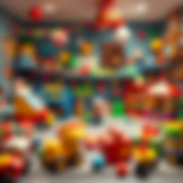 An engaging play area showcasing various age-appropriate gifts