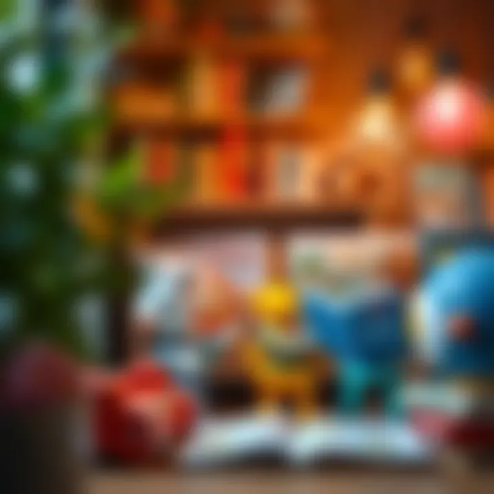 Cozy Reading Nook for Young Readers A cozy reading nook filled with various children's books, inviting young readers