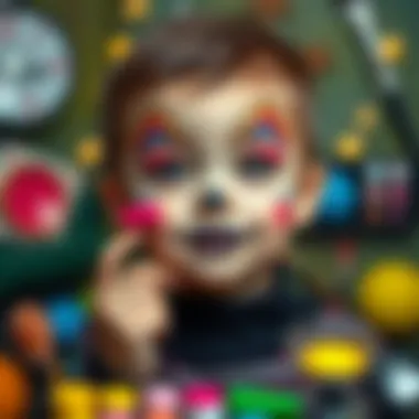 Showcasing Creative Makeup Art A child proudly showcasing their makeup art