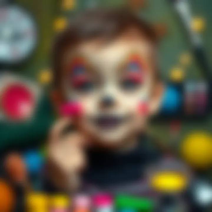 Showcasing Creative Makeup Art A child proudly showcasing their makeup art