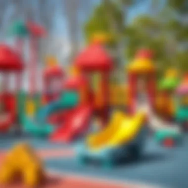 Exploring Diverse Playground Equipment A vibrant playground with various play structures and equipment for children.