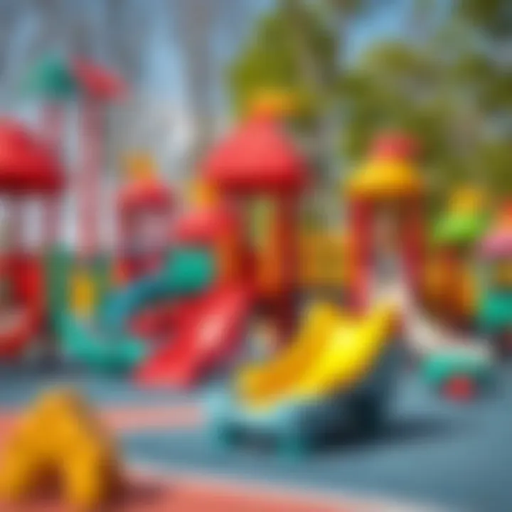 Exploring Diverse Playground Equipment A vibrant playground with various play structures and equipment for children.