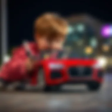 Child playing with a remote-controlled Audi