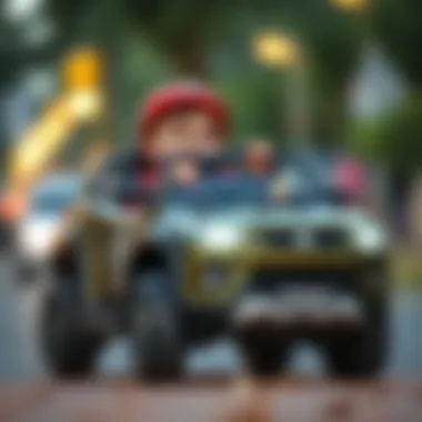 Child enjoying safe driving experience with Pilsan toy