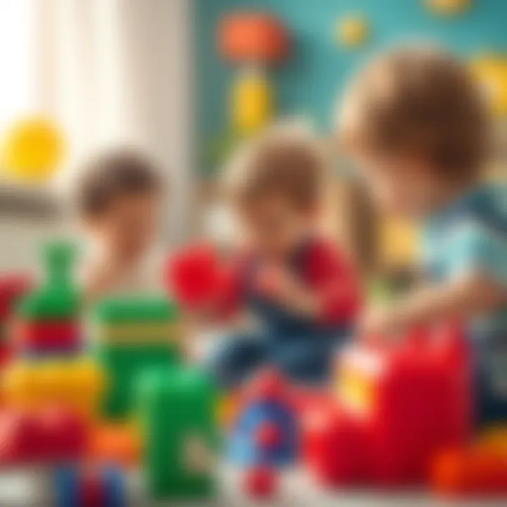 Children exploring creative play with Lego Duplo