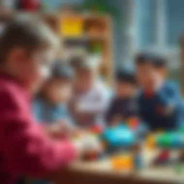 Group of children engaging with Pilsan Fortune toys