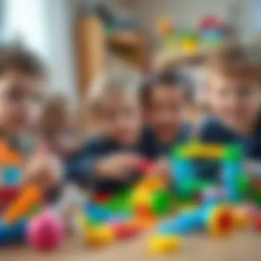 A group of children enjoying educational toys together