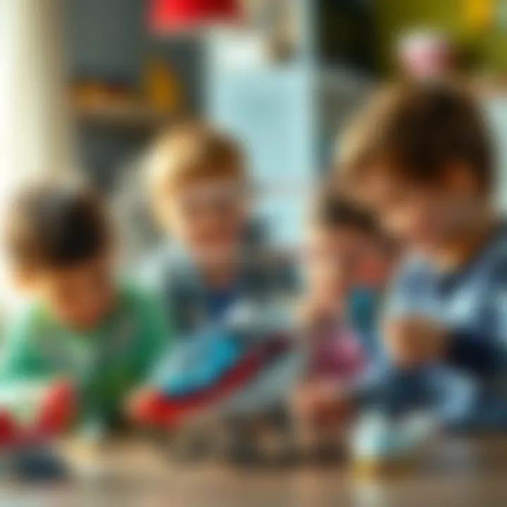 Collaborative Play with Helicopter Toys Group of children enjoying helicopter toys