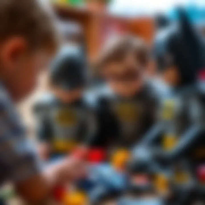 Imaginative Play with Batman Figures Children engaged in imaginative play with Batman action figures, demonstrating their developmental benefits.