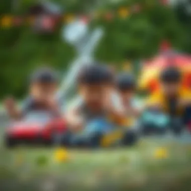 Group of children playing with Tornado remote control cars.