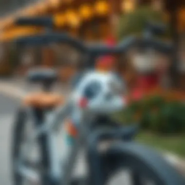 Close-up of small panda bicycle features and design