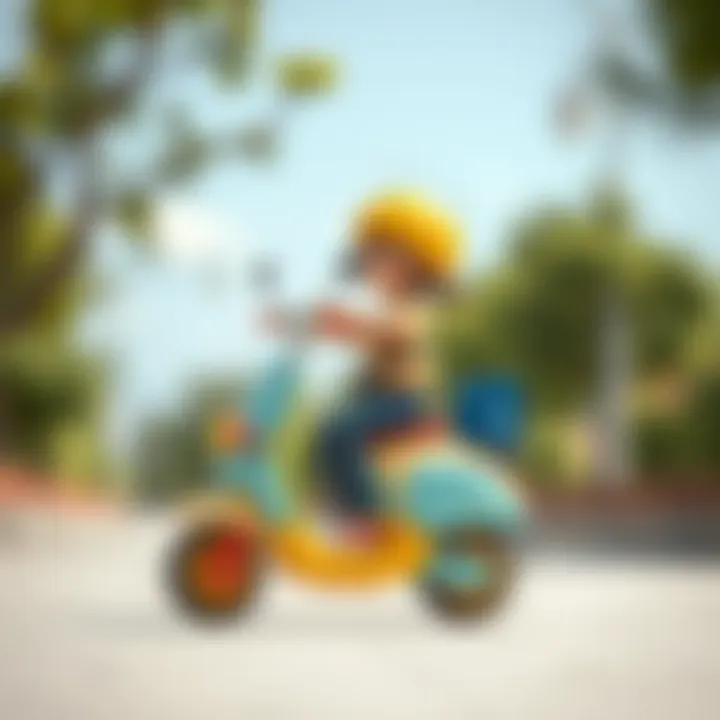 Safe Scooter Riding for Children Illustration of a child riding a scooter safely
