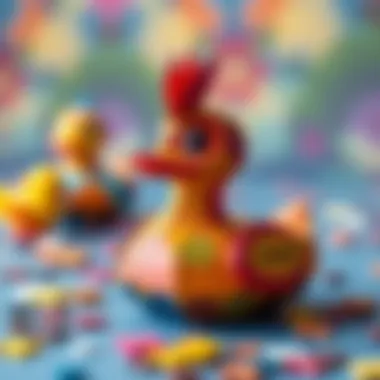 Colorful paper duck illustration