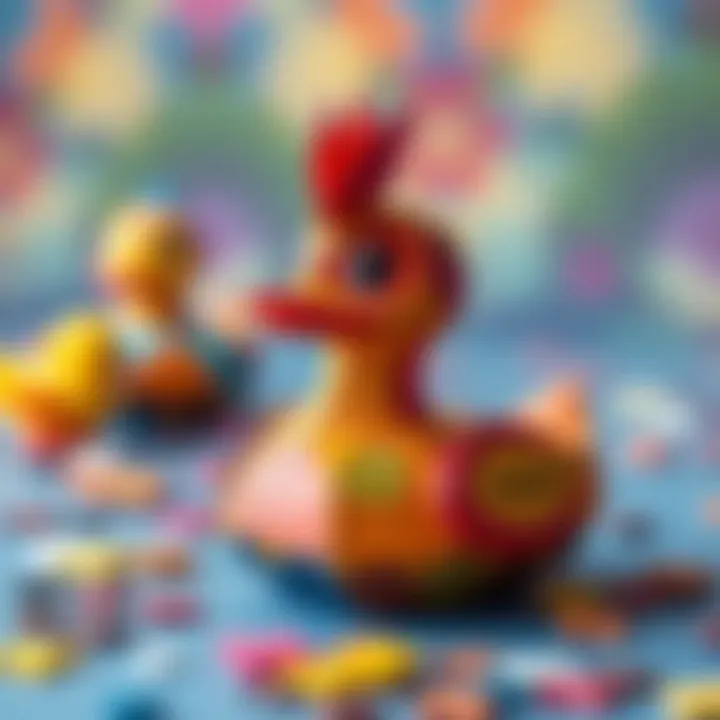 Colorful paper duck illustration