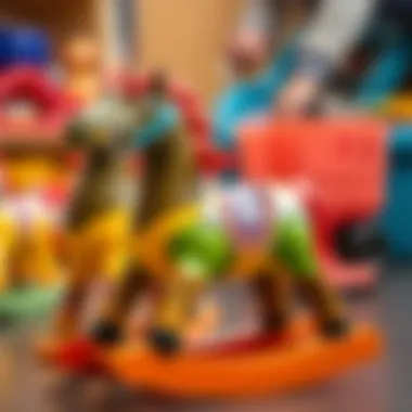 Colorful rocking horse promoting physical activity