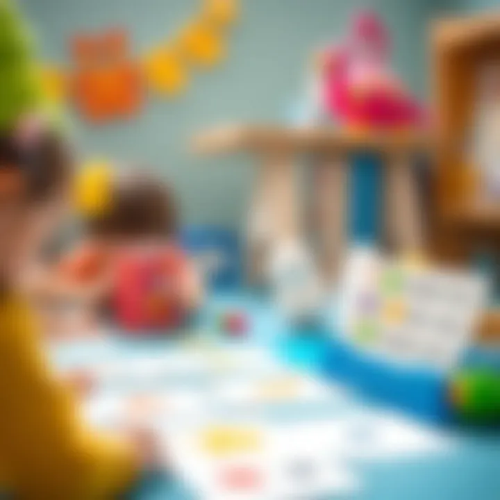 Creative activities involving musical cards for child development