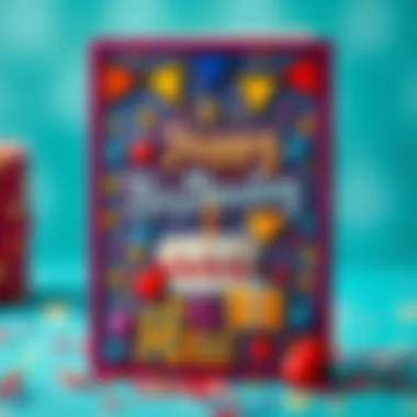 Creative birthday card design showcasing vibrant colors and artistic elements