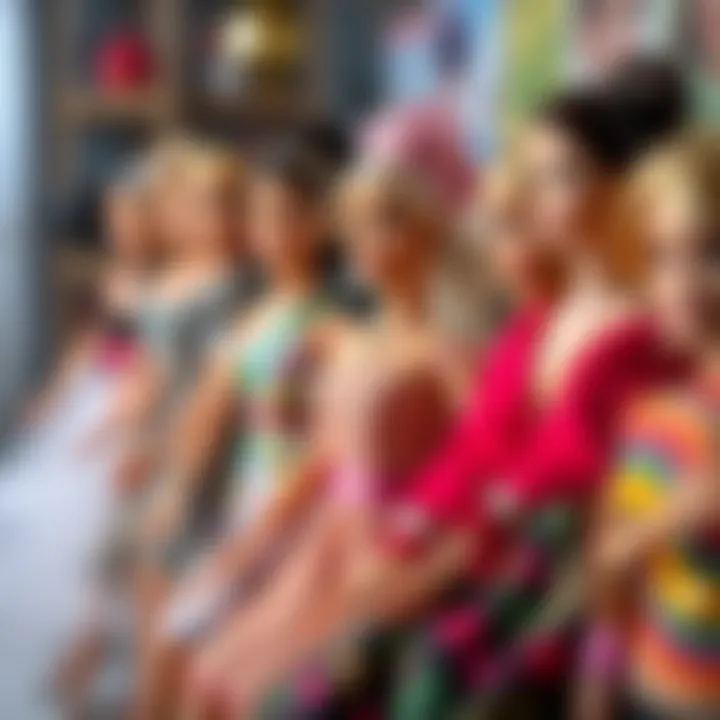 Cultural Representation in Barbie Dolls A diverse representation of Barbie dolls reflecting various cultures and backgrounds.