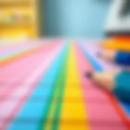 Colorful notebook lines enhancing writing skills