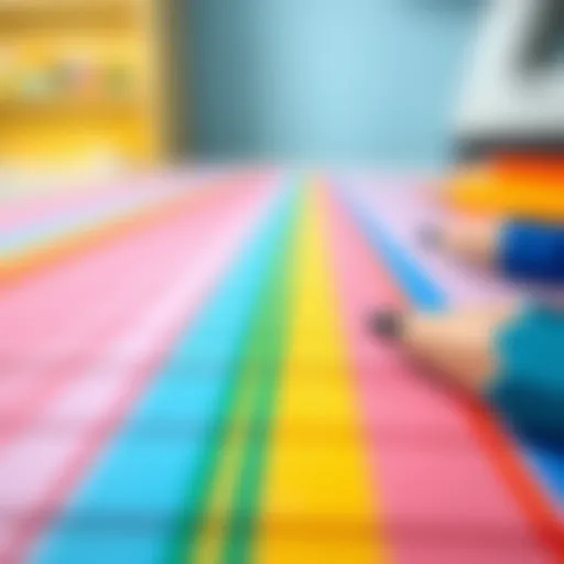 Colorful notebook lines enhancing writing skills