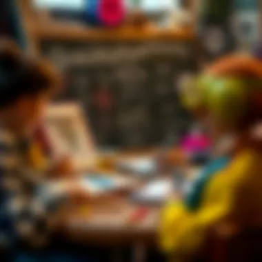 Creative Brainstorming Creative brainstorming with notebooks and lines