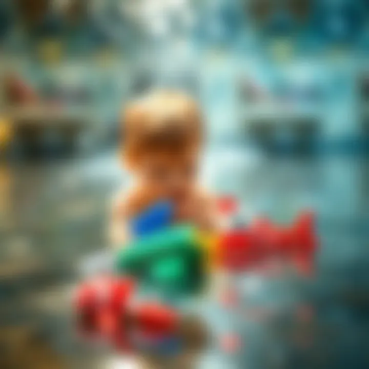 A child playing with a marine-themed toy in the water