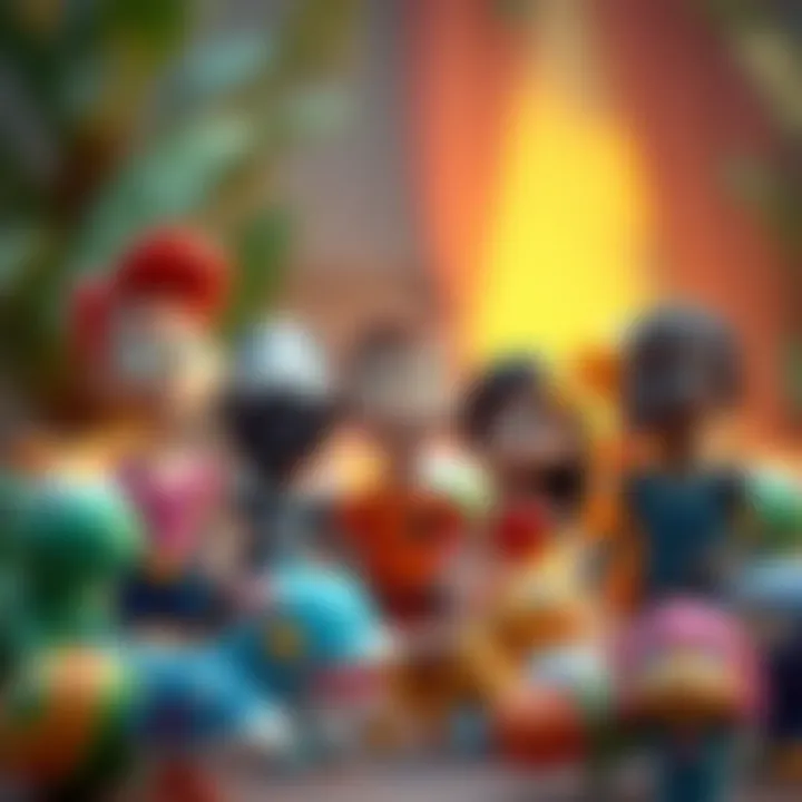 Diversity and Friendship in Animation A diverse group of animated characters exemplifying teamwork and friendship