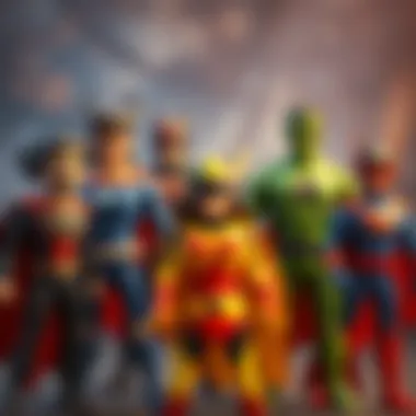 Diversity in Superhero Characters A diverse group of superheroes showcasing their unique powers