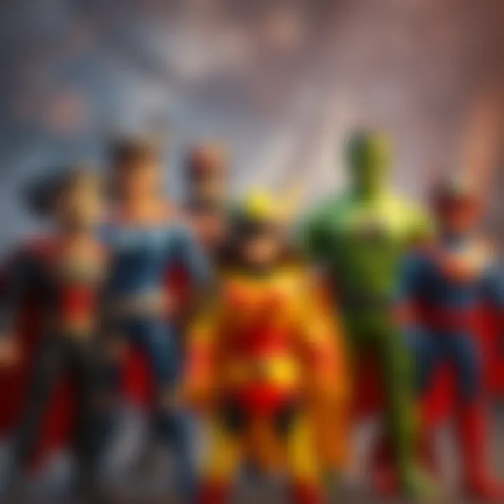 Diversity in Superhero Characters A diverse group of superheroes showcasing their unique powers