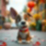 A playful cartoon dog character showcasing its charm