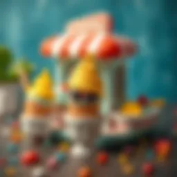 Colorful ice cream toy set showcasing various flavors and accessories